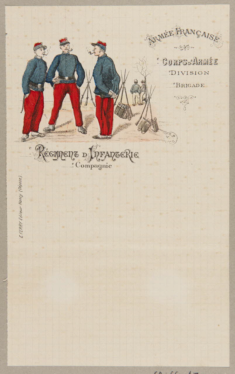 estampe ARMEE FRANCAISE  REGIMENT D'INFANTERIE 1960.66.437 Photo