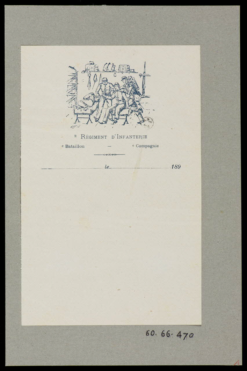 estampe Papier de correspondance à décor militaire 1960.66.470 Photo
