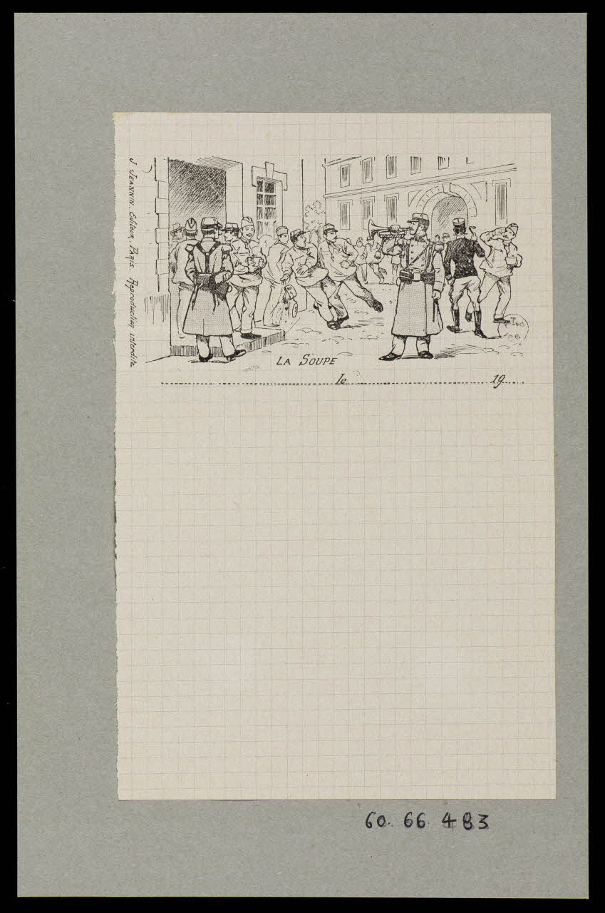 estampe Papier de correspondance à décor militaire 1960.66.483 Photo