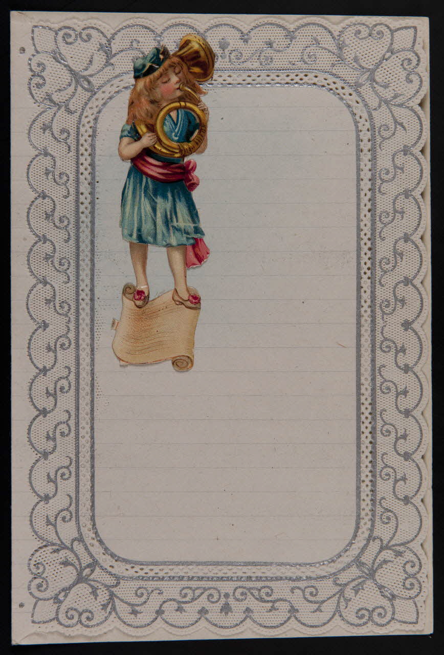 estampe Papier à lettre orné d'une fillette jouant du trombone 1960.8.1 Photo