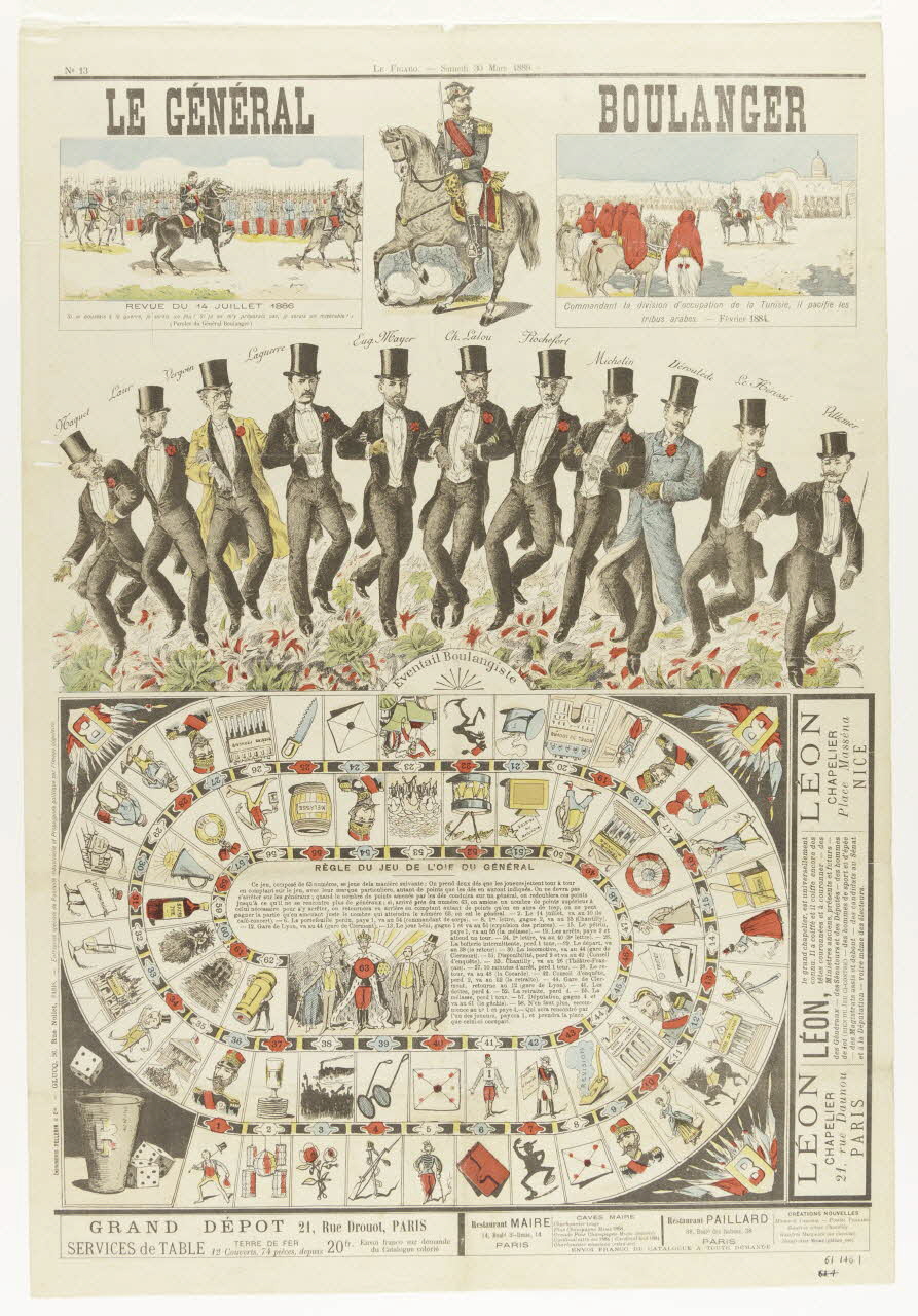 Pellerin ; Le Figaro jeu de l'oie Le général Boulanger lle-de-France, France 1889 1961.146.1 Photo