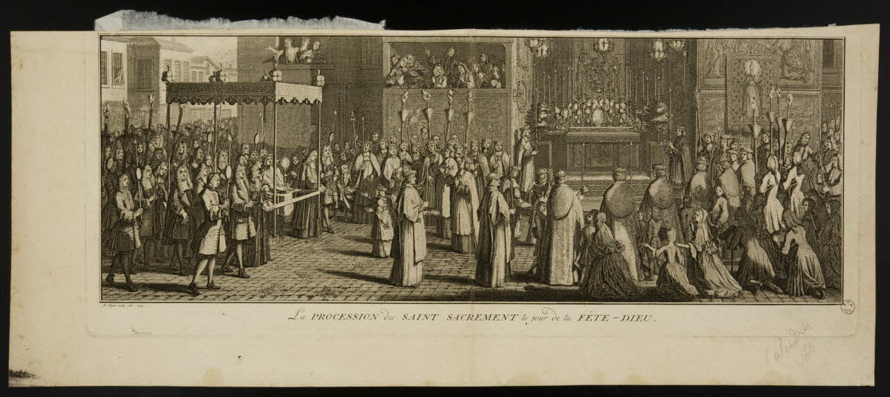 estampe La PROCESSION du SAINT SACREMENT le jour de la FETE-DIEU. 1961.15.16 Photo