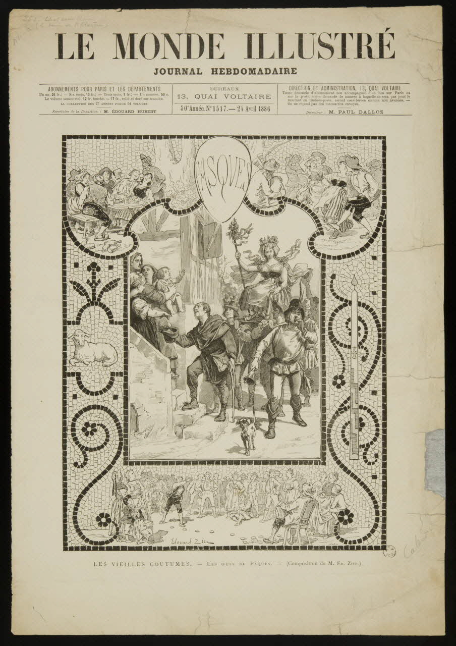 estampe LES VIEILLES COUTUMES. - LES OEUFS DE PAQUES. 1961.15.24 Photo