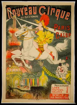 Ch. Levy affiche NOUVEAU CIRQUE  PARIS  AU  GALOP 1889 1961.18.5 Photo