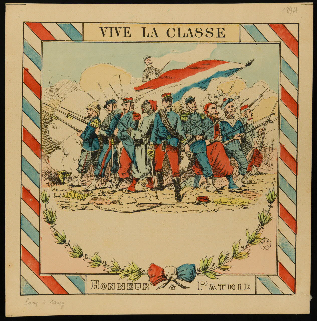 estampe VIVE LA CLASSE  HONNEUR & PATRIE 1961.20.143 Photo
