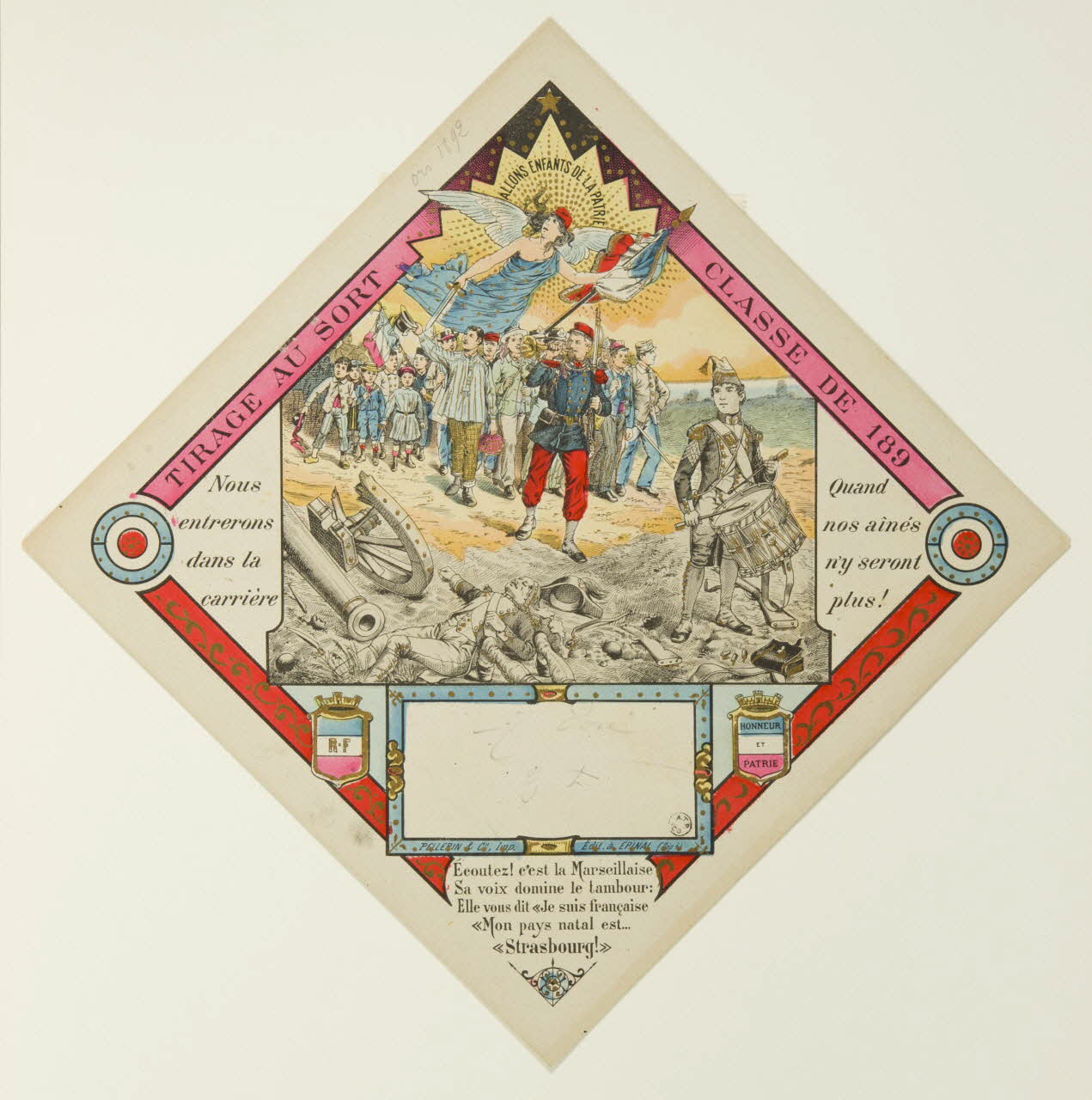 estampe Numéro de conscrit 1961.20.187 Photo