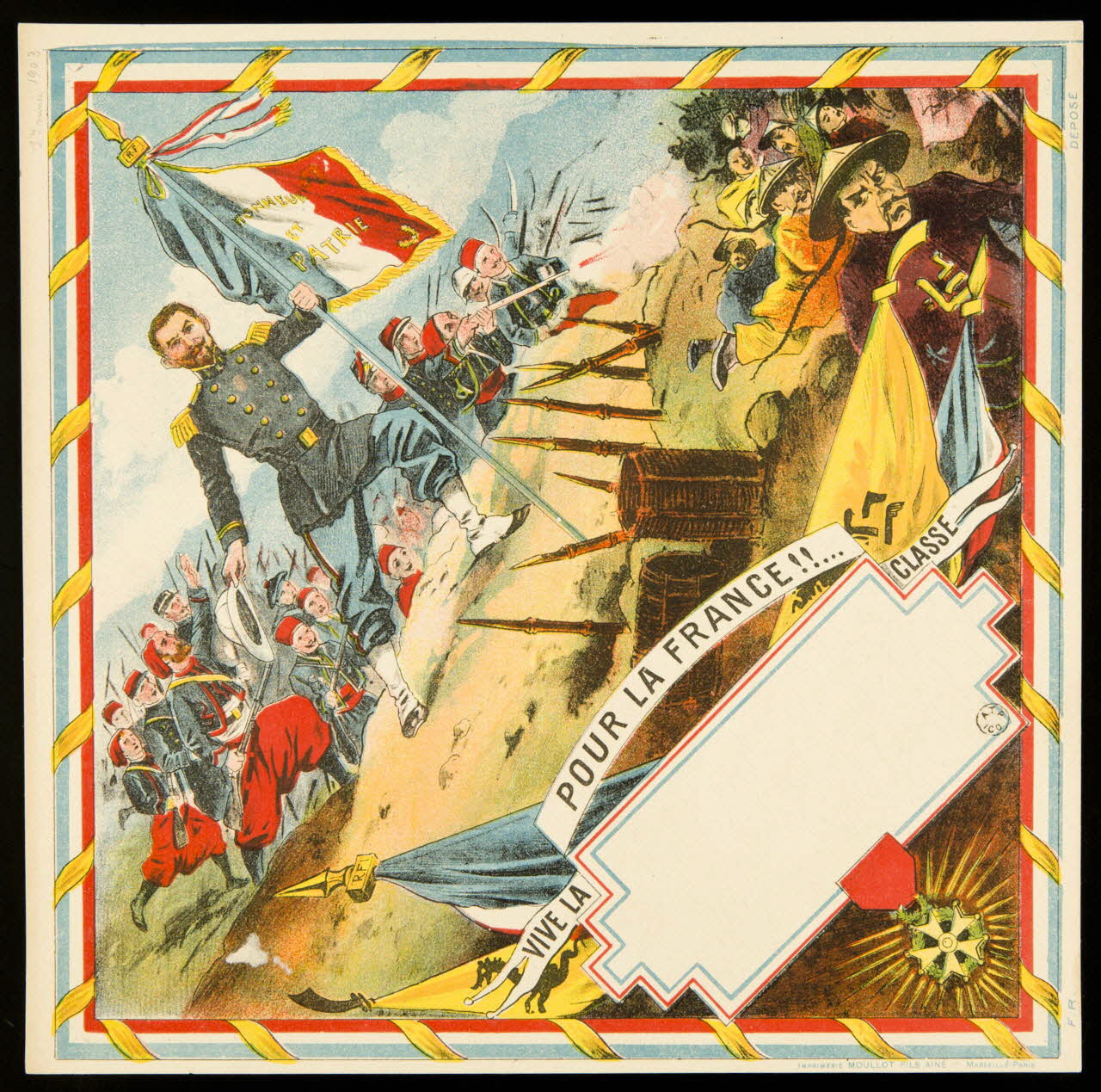 estampe POUR LA FRANCE !!...  VIVE LA CLASSE 1961.20.279 Photo