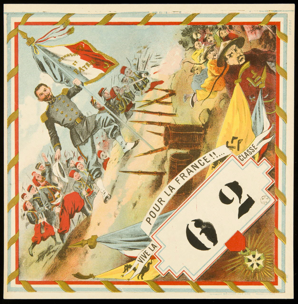estampe POUR LA FRANCE !!...  VIVE LA CLASSE 1961.20.280 Photo