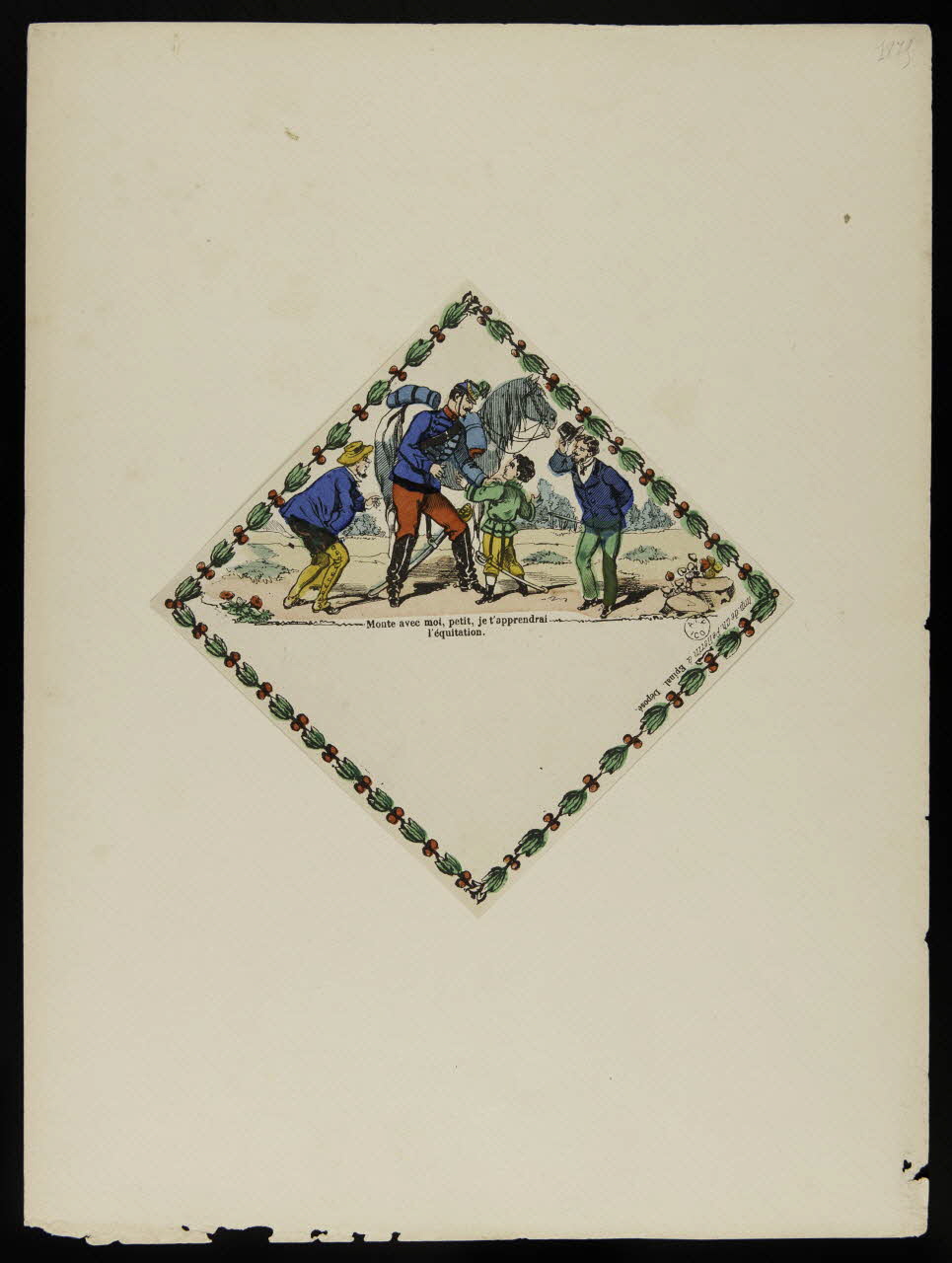 estampe Monte avec moi, petit, je t'apprendrai  l'équitation. 1961.20.34 Photo