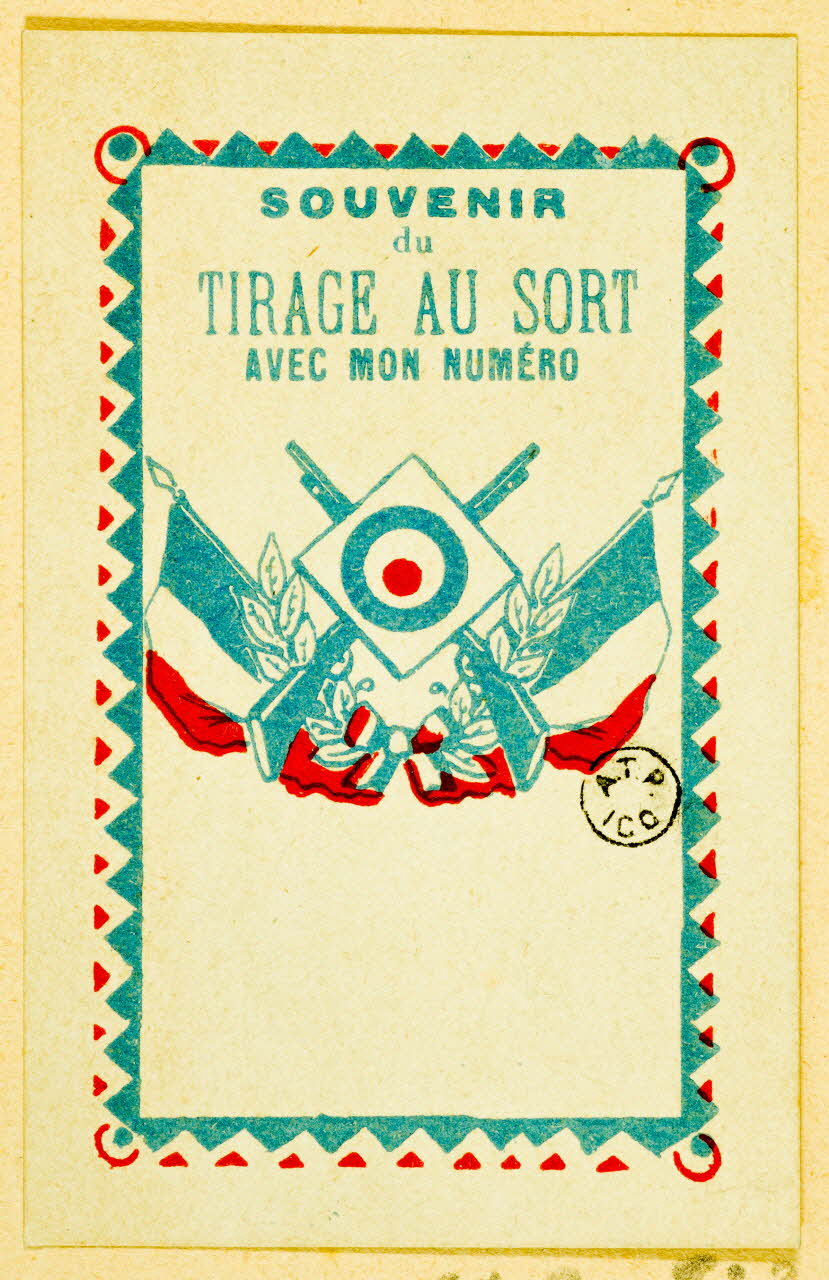 estampe SOUVENIR  du  TIRAGE AU SORT  AVEC MON NUMERO 1961.20.522 Photo