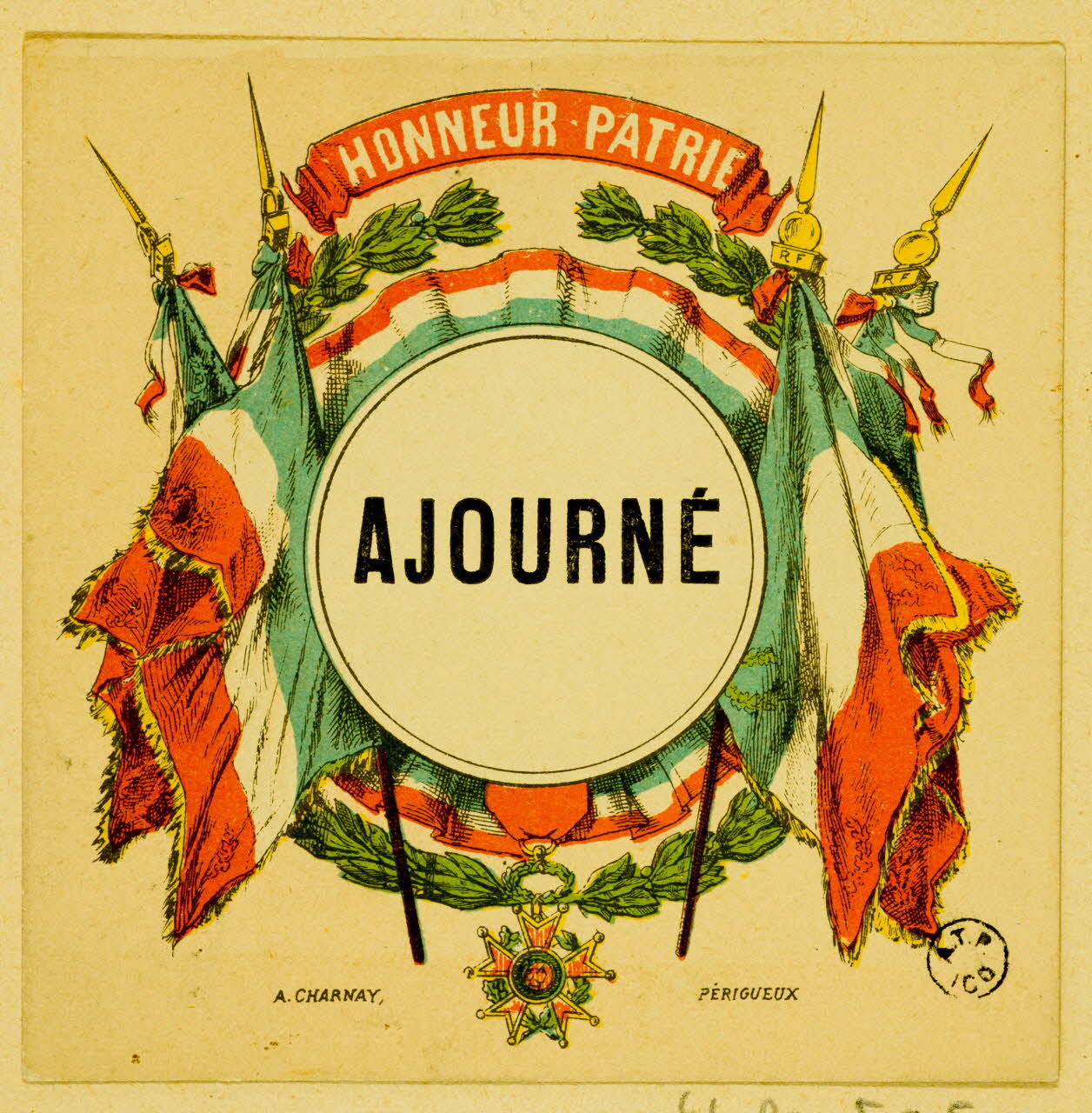 estampe HONNEUR - PATRIE 1961.20.545  Photo