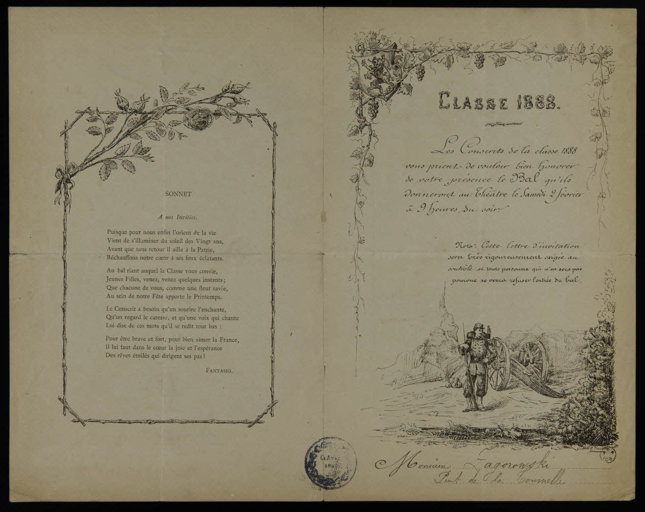 estampe CLASSE 1888. 1961.20.608 Photo