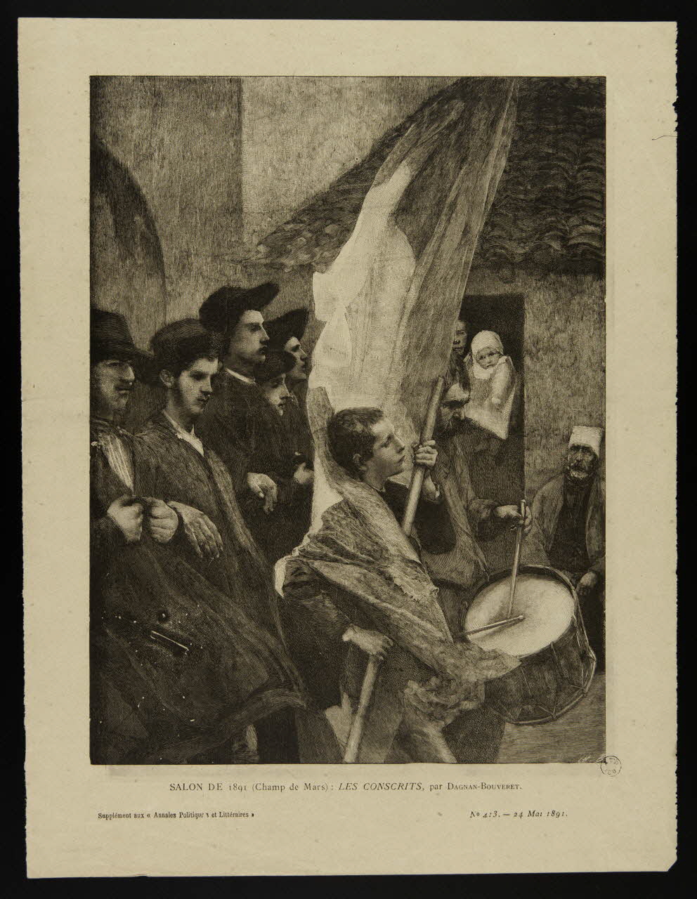 estampe SALON DE 1891 (Champ de Mars) : LES CONSCRITS, par DAGNAN-BOUVERET. 1961.20.643 Photo