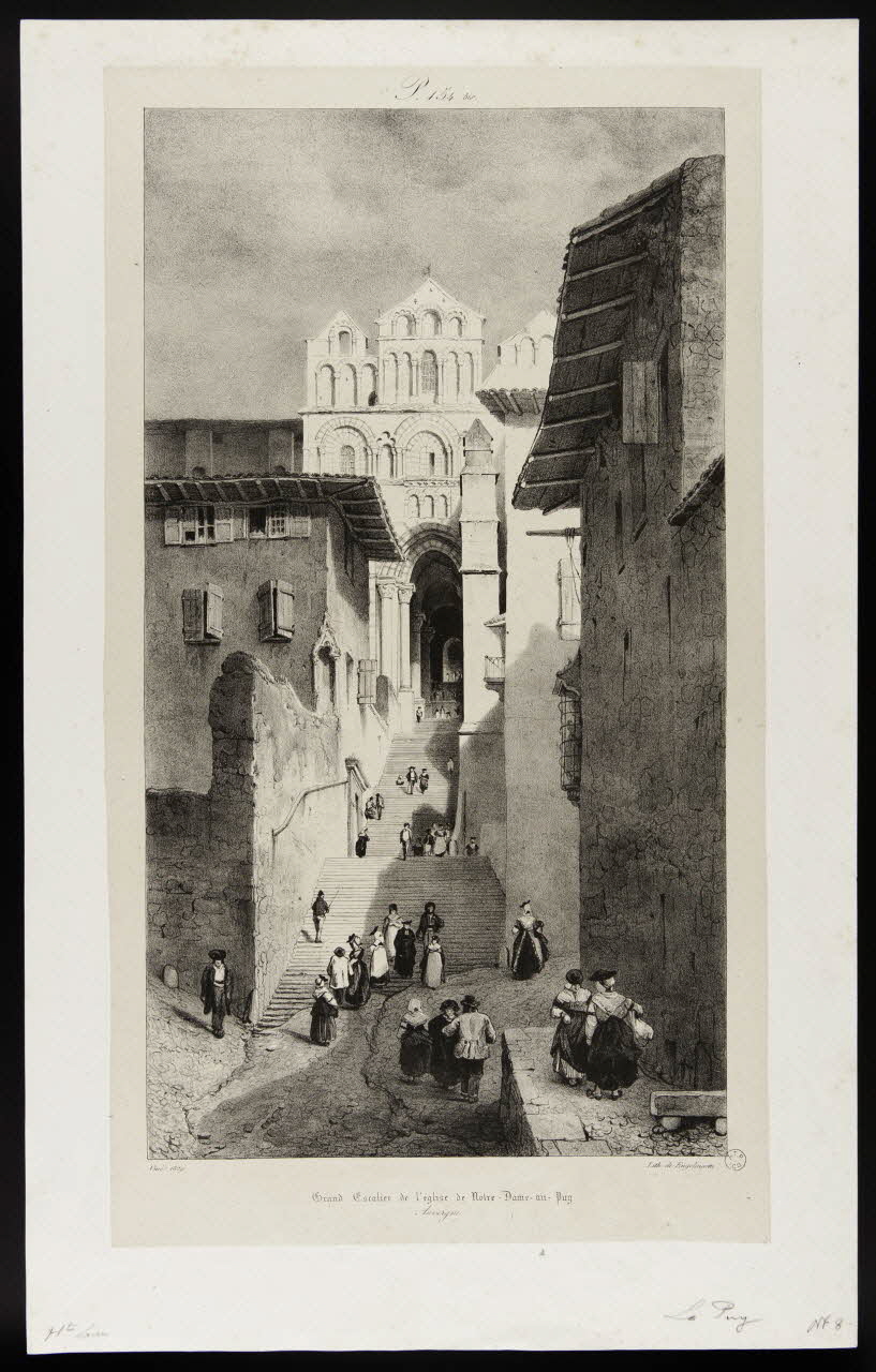 estampe Grand Escalier de l'Eglise de Notre-Dame-au-Puy.  Auvergne 1961.51.11 Photo