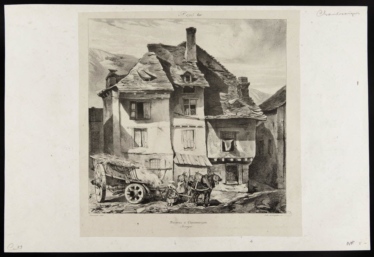 estampe Maisons à Chaubesaïgues.  Auvergne. 1961.51.15 Photo