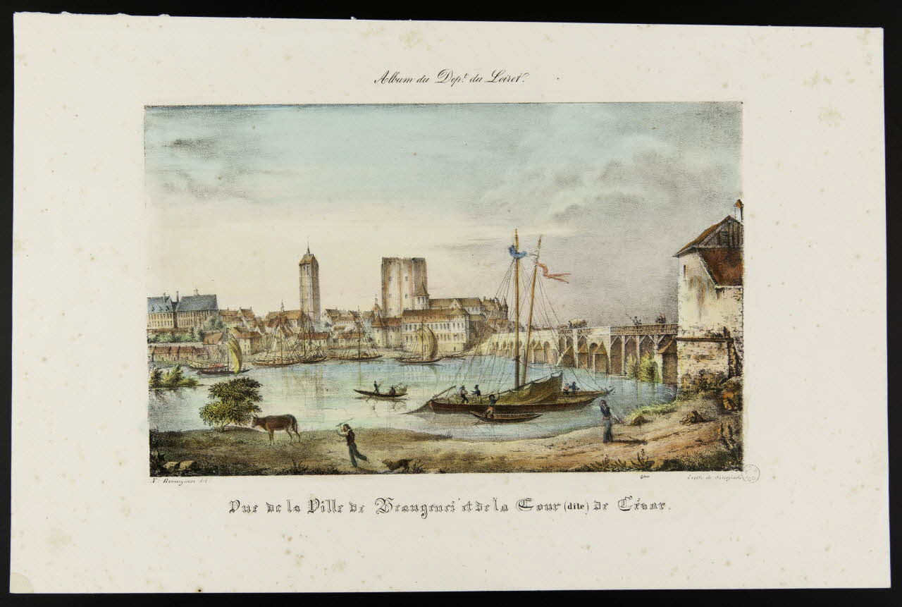 estampe Album du Dept. du Loiret.  Duc de la ville de Beaugenci et de la Cour (dite) de César. 1961.51.19 Photo