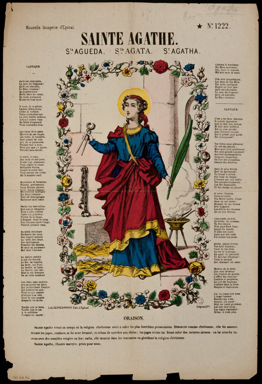estampe SAINTE AGATHE. 1961.66.101 Photo