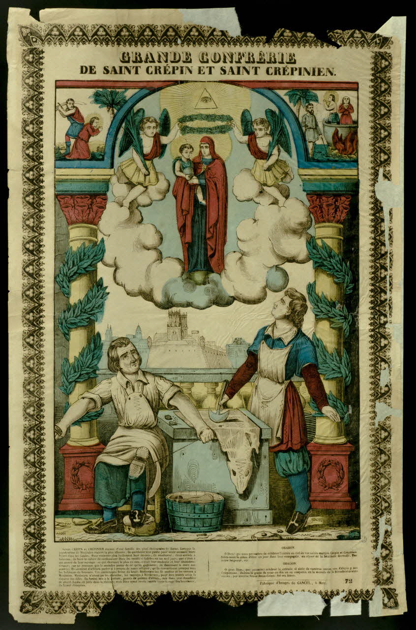 Charles Nicolas Gangel estampe GRANDE CONFRERIE  DE SAINT CREPIN ET SAINT CREPINIEN. Metz 1852-1858 1961.66.117 Photo