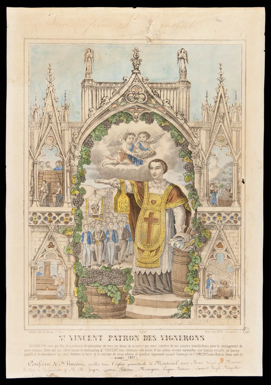 estampe St. VINCENT PATRON DES VIGNERONS. 1961.66.91 Photo