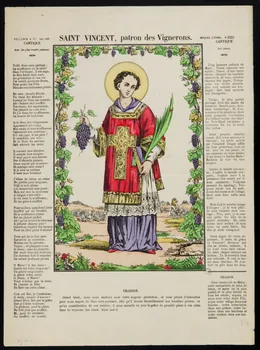 estampe SAINT VINCENT, patron des Vignerons. 1961.66.98 Photo