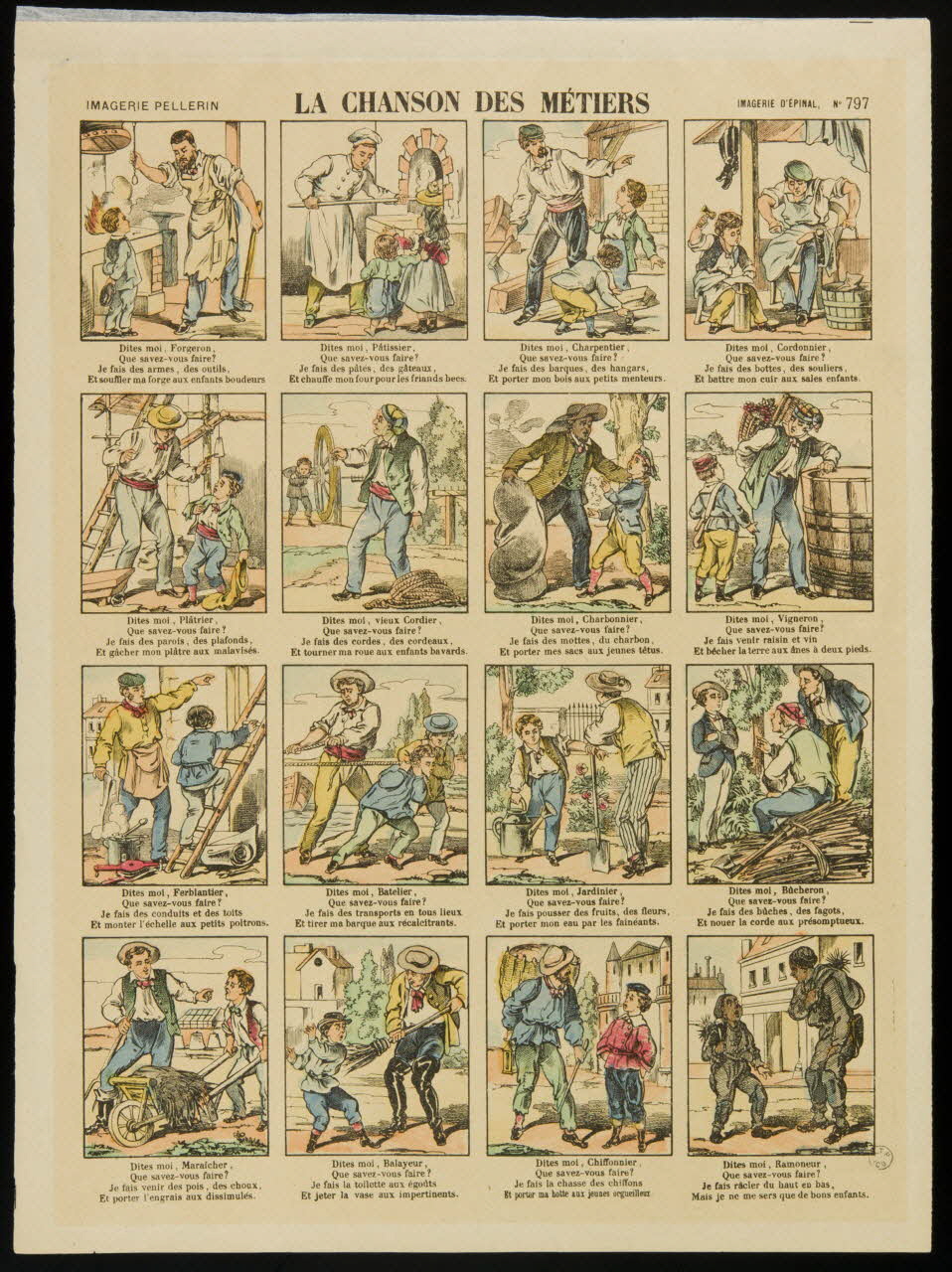 estampe LA CHANSON DES METIERS 1961.8.13 Photo