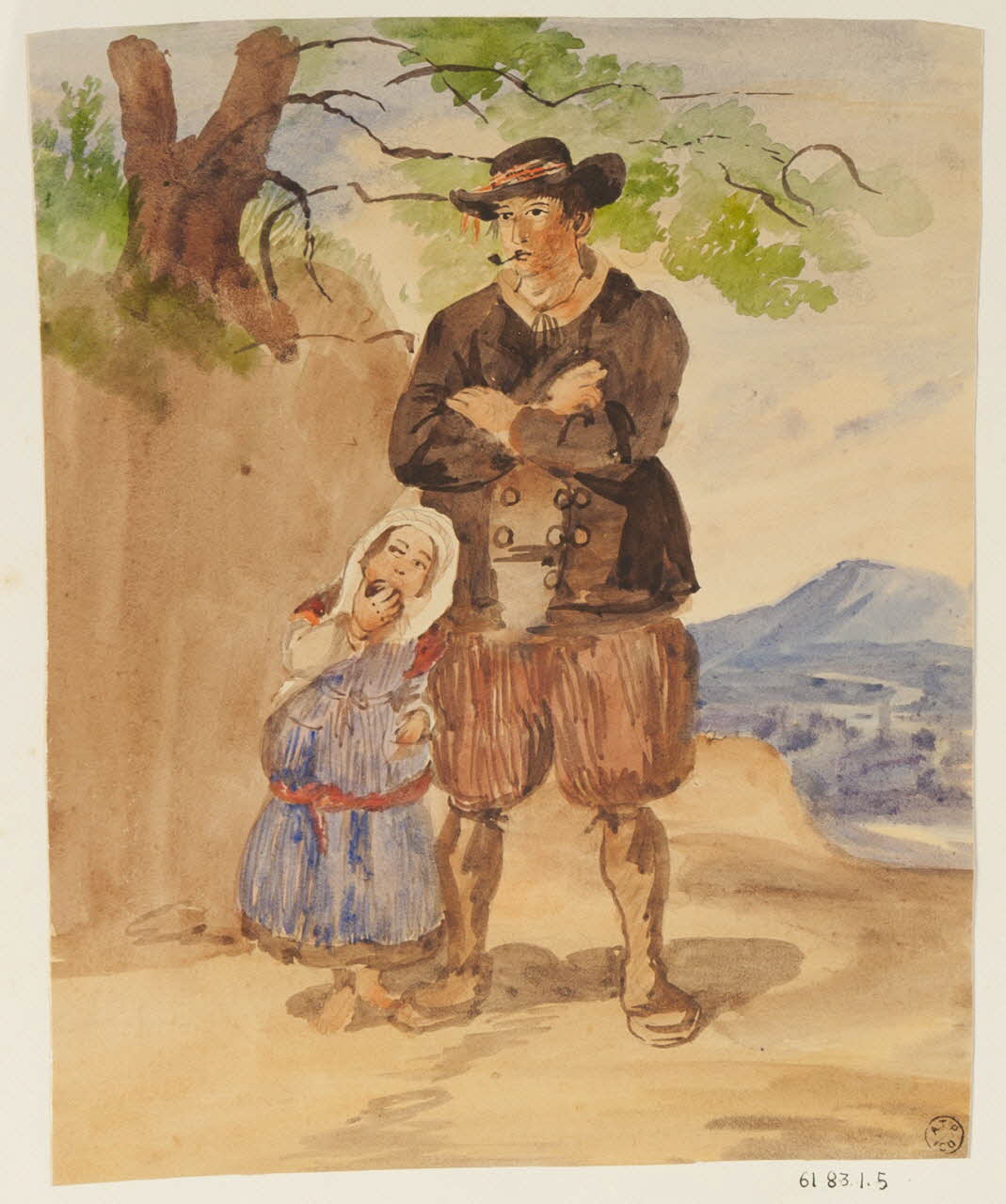 dessin Breton et sa fille 1961.83.1.5 Photo