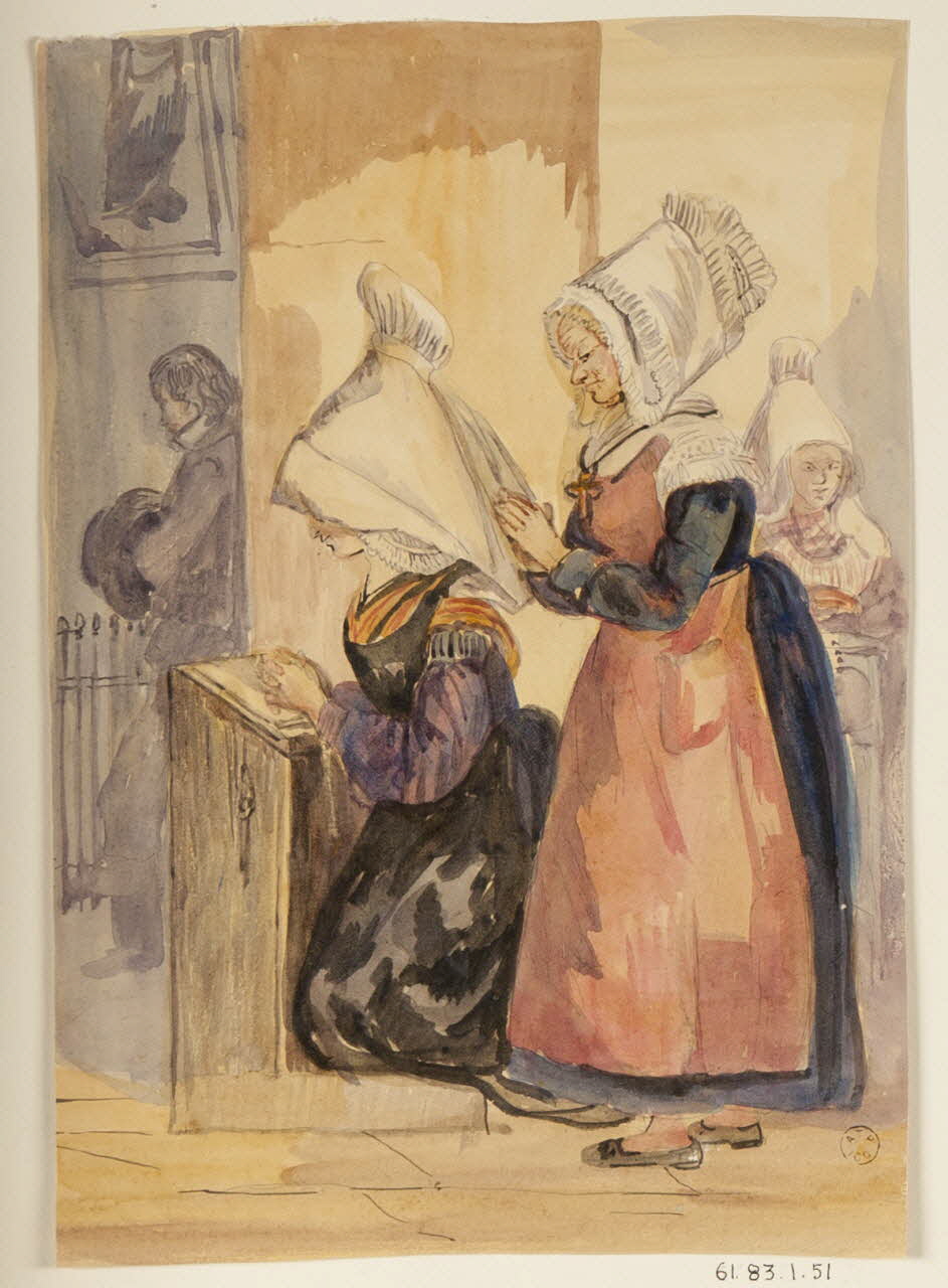 dessin Bretonnes à la messe 1961.83.1.51 Photo