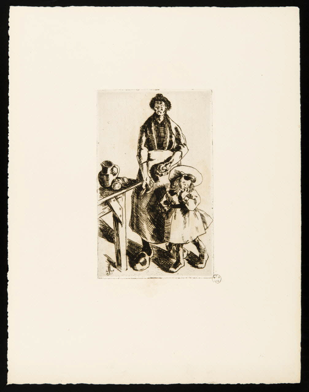 estampe Paysanne et petite fille 1962.127.12 Photo