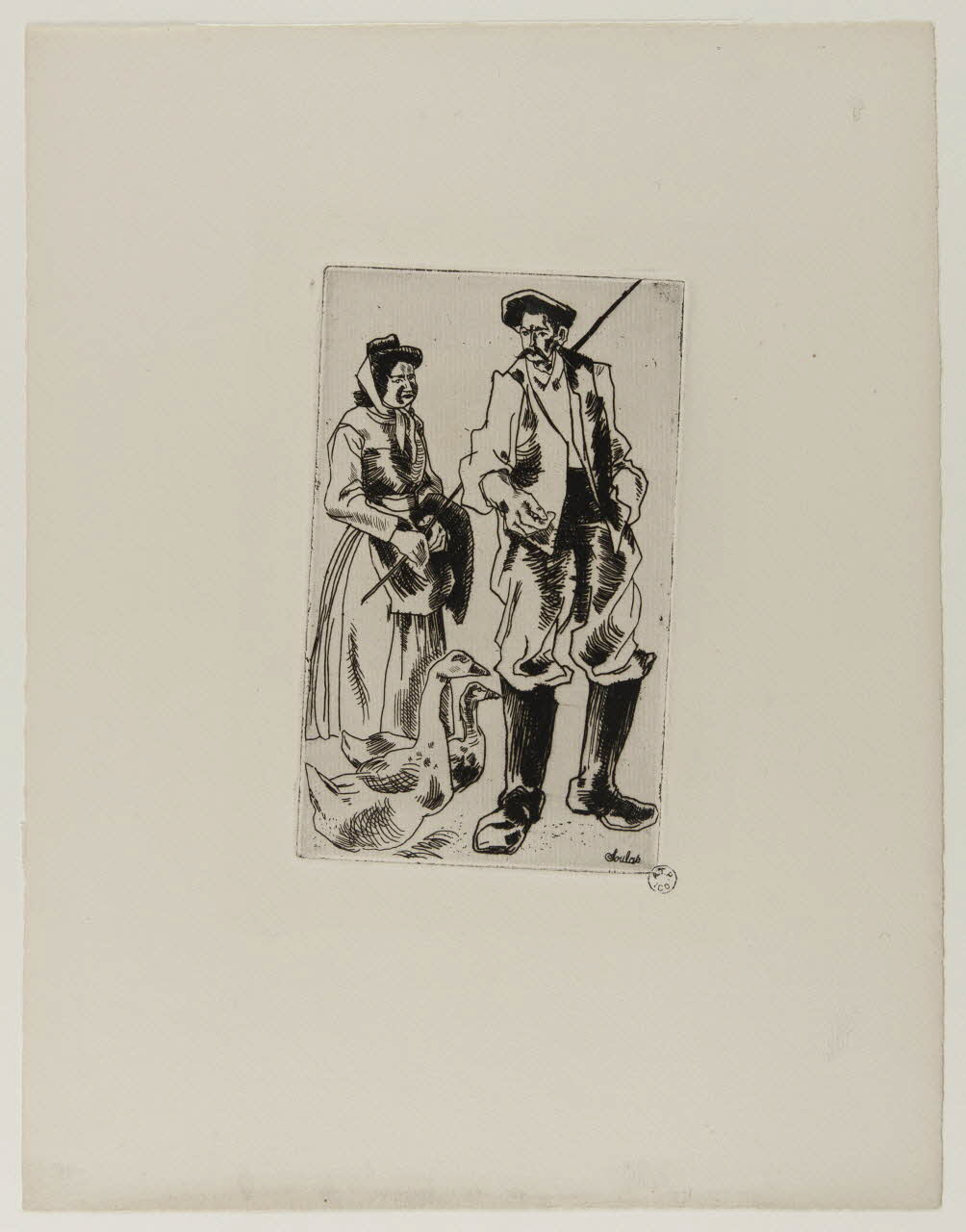 estampe Couple de paysans avec oies 1962.127.3 Photo