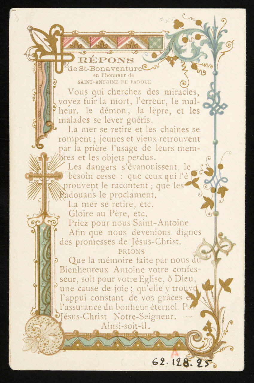image pieuse Saint Antoine et le Christ 1962.128.25 Photo