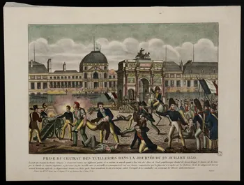 estampe PRISE DU CHATEAU DES TUILERIES DANS LA JOURNEE DU 29 JUILLET 1830. 1962.17.12 Photo