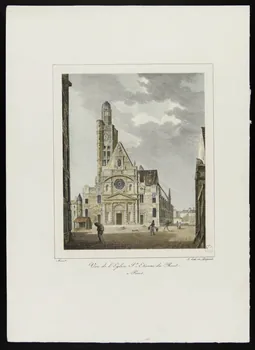 estampe Vue de l'Eglise St. Etienne du Mont.  a Paris. 1962.17.5  Photo