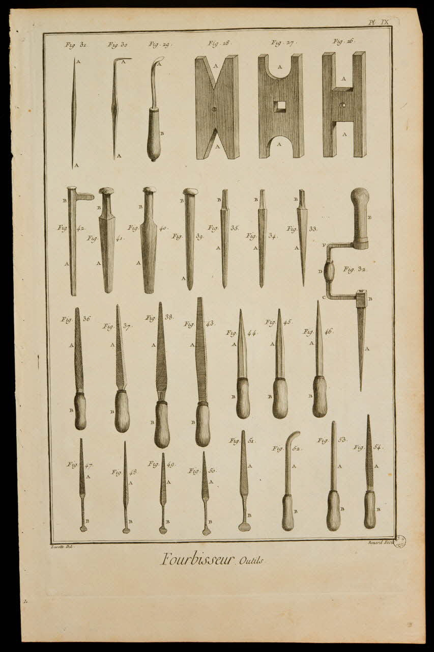 estampe Fourbisseur. Outils. 1962.25.747 Photo