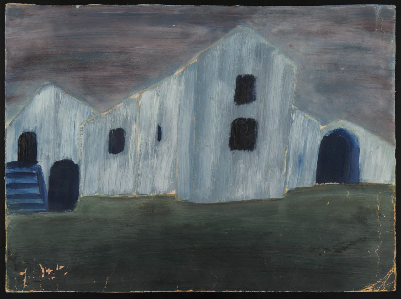 Mazenc dessin Oeuvre naïve représentant une bergerie 1962 1962.3.1 Photo