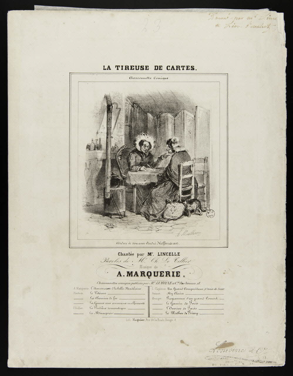 estampe LA TIREUSE DE CARTES. 1962.46.55 Photo