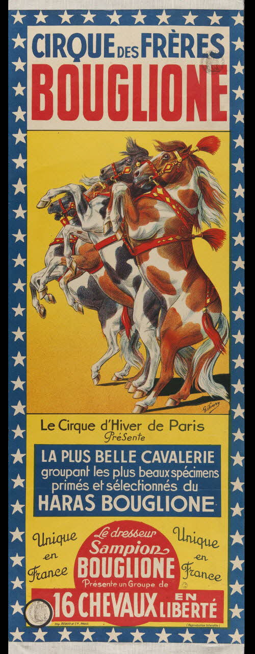 affiche CIRQUE DES FRERES  BOUGLIONE  LA PLUS BELLE CAVALERIE 1962.67.171 Photo