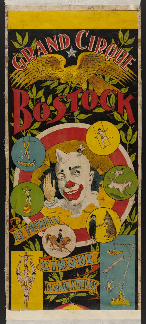 affiche GRAND CIRQUE  BOSTOCK  LE PREMIER  CIRQUE  D'ANGLETERRE 1962.67.173 Photo