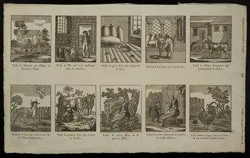 Saint Just César ; Jean-Baptiste Castiaux ; Simon-François Blocquel imagerie ancienne Suite de scènes Nord-Pas-de-Calais, France 1809-1837 1962.69.13  Photo