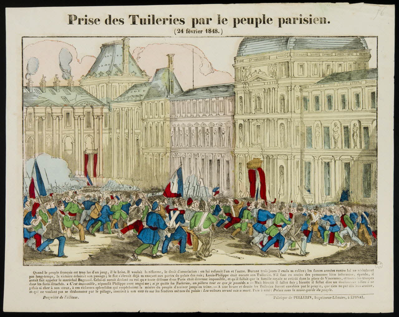 estampe Prise des Tuileries par le peuple parisien.  (24 février 1848.) 1962.69.6 Photo