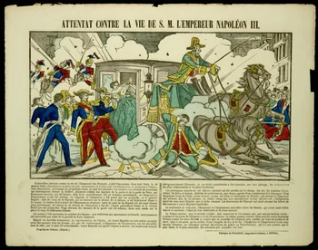 estampe ATTENTAT CONTRE LA VIE DE S. M. L'EMPEREUR NAPOLEON III. 1962.69.8 Photo