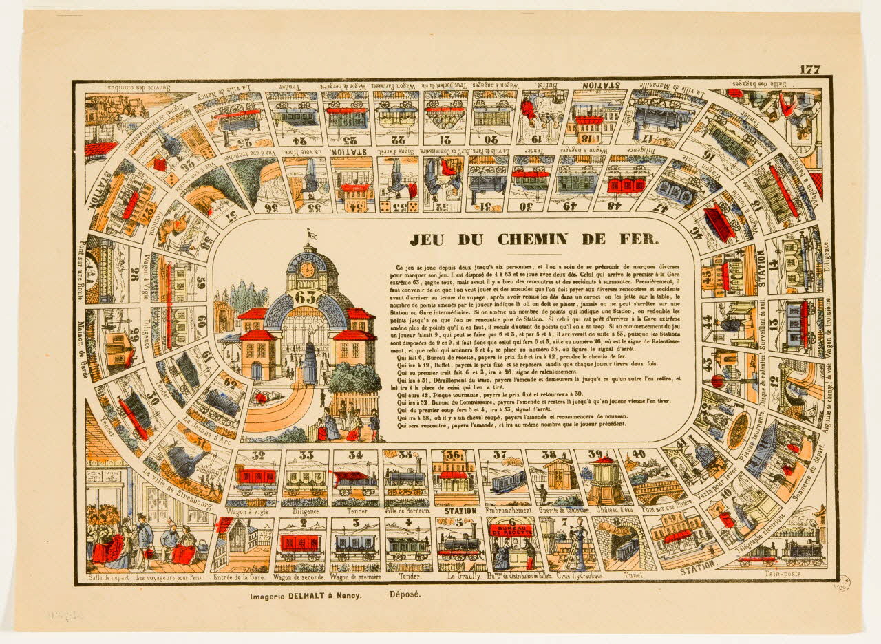 jeu de l'oie JEU DU CHEMIN DE FER 1962.70.11 Photo