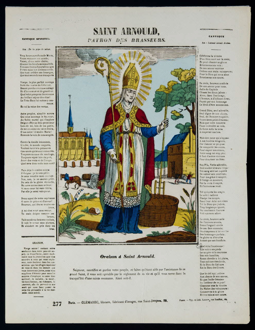 estampe SAINT ARNOULD,  PATRON DES BRASSEURS. 1962.70.18 Photo