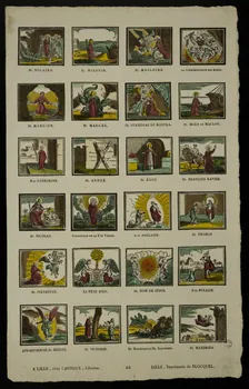 Jean-Baptiste Castiaux ; Simon-François Blocquel imagerie ancienne Planche de saintetés Lille 1809-1837 1962.70.27 Photo