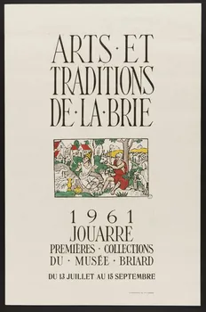 estampe ARTS ET  TRADITIONS  DE LA BRIE  1961  JOUARRE  PREMIERES COLLECTIONS  DU MUSEE BRIARD  DU 13 JUILLET AU 15 SEPTEMBRE 1962.81.1 Photo
