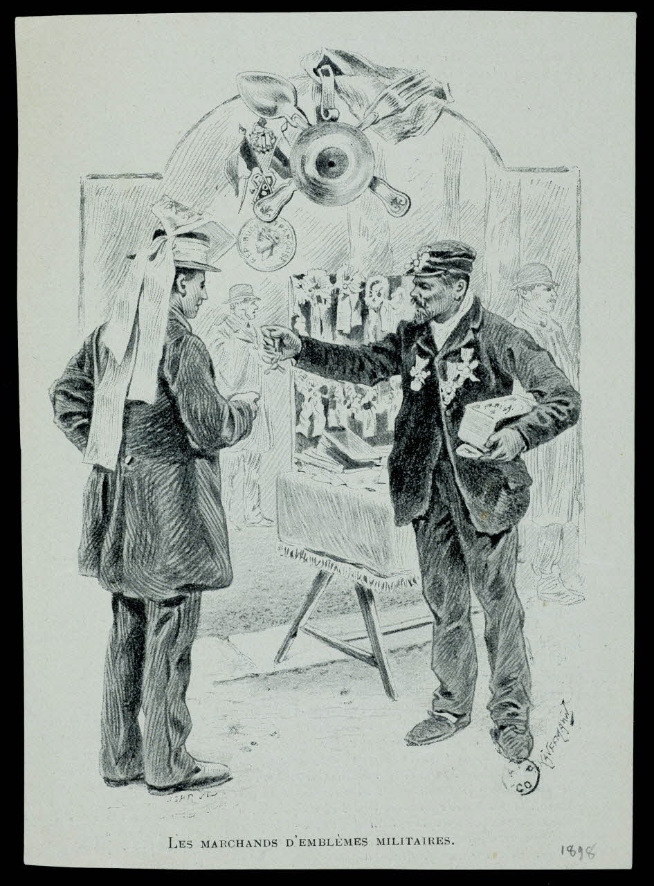 estampe LES MARCHANDS D'EMBLEMES MILITAIRES. 1963.117.35 Photo
