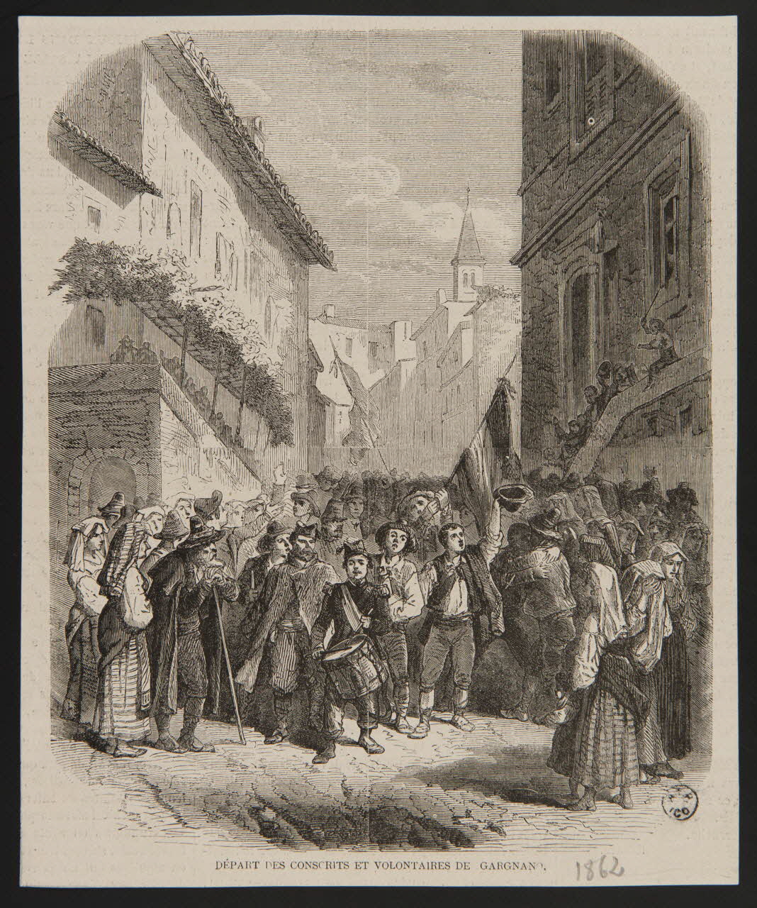 estampe DEPARTS DES CONSCRITS ET VOLONTAIRES DE GARGNANO. 1963.117.41 Photo