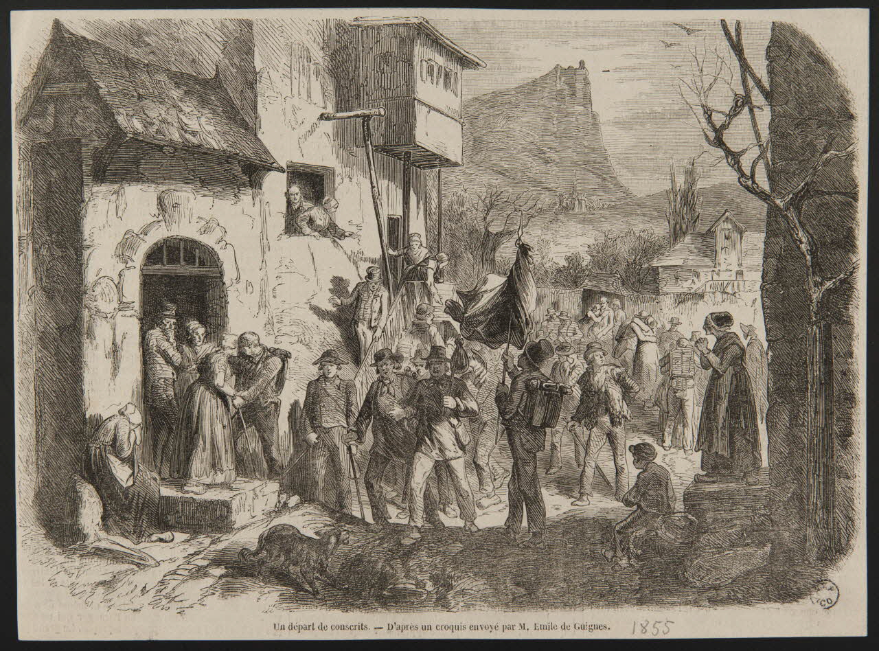 estampe Un départ de conscrits. 1963.117.42 Photo
