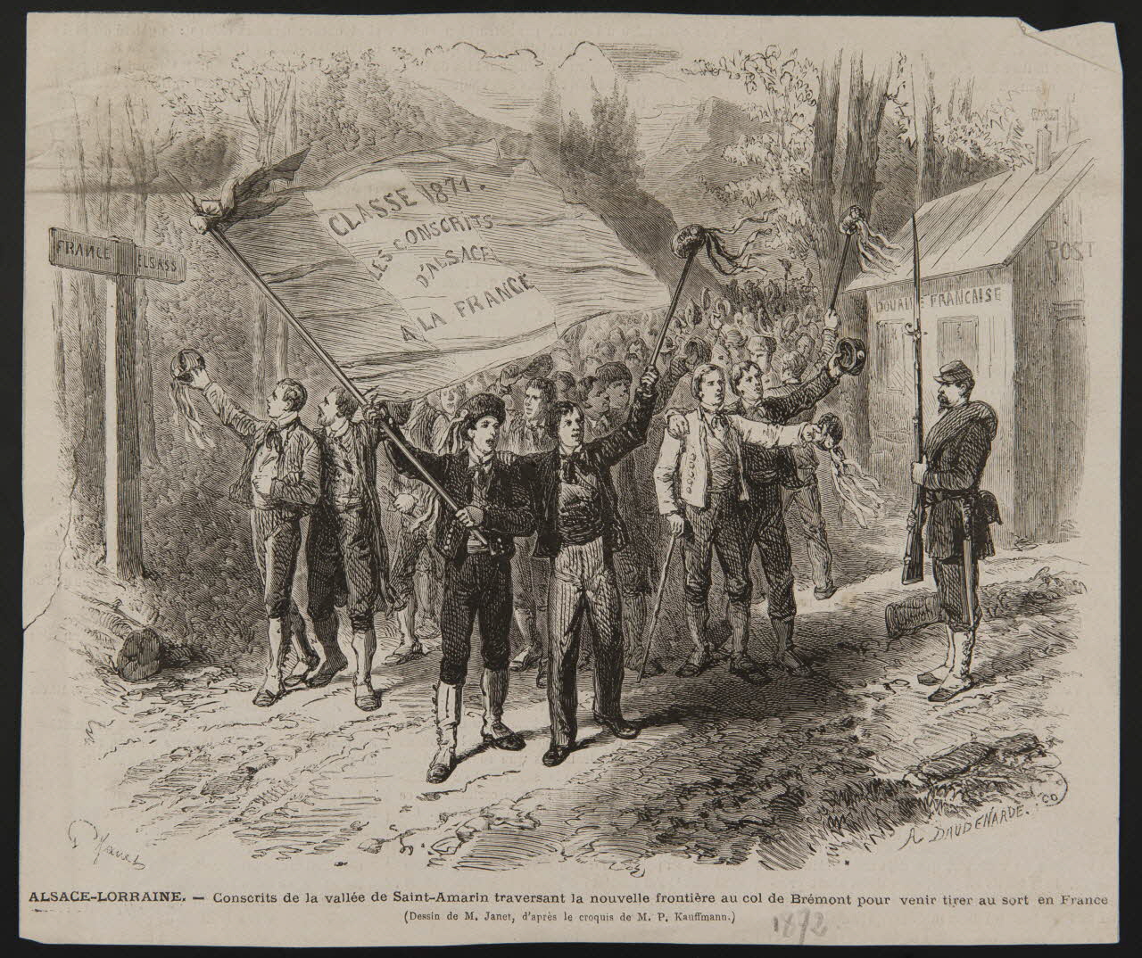estampe CLASSE 1871.  LES CONSCRITS  D'ALSACE  A LA FRANCE 1963.117.44 Photo