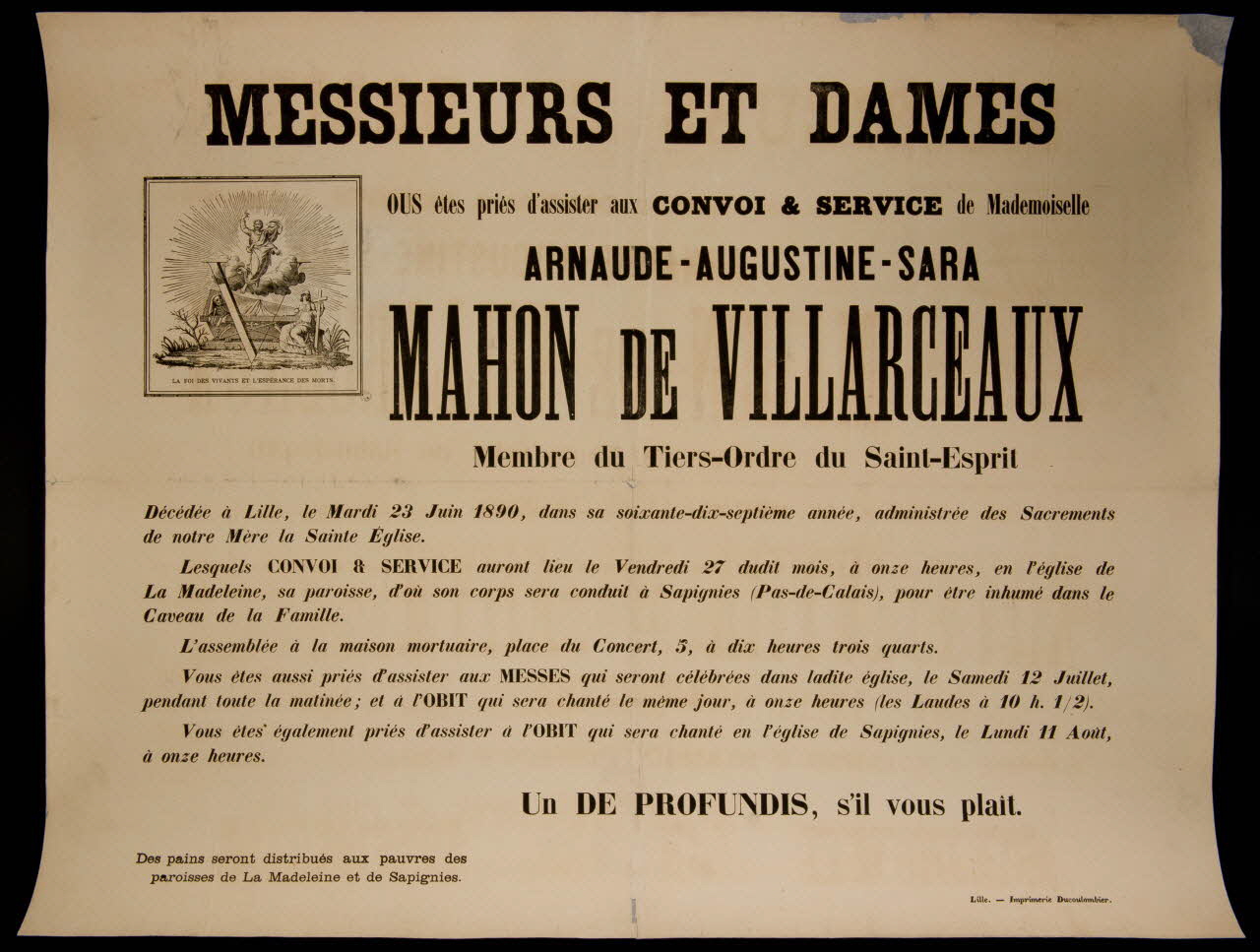 estampe Faire-part de décès 1963.124.12 Photo