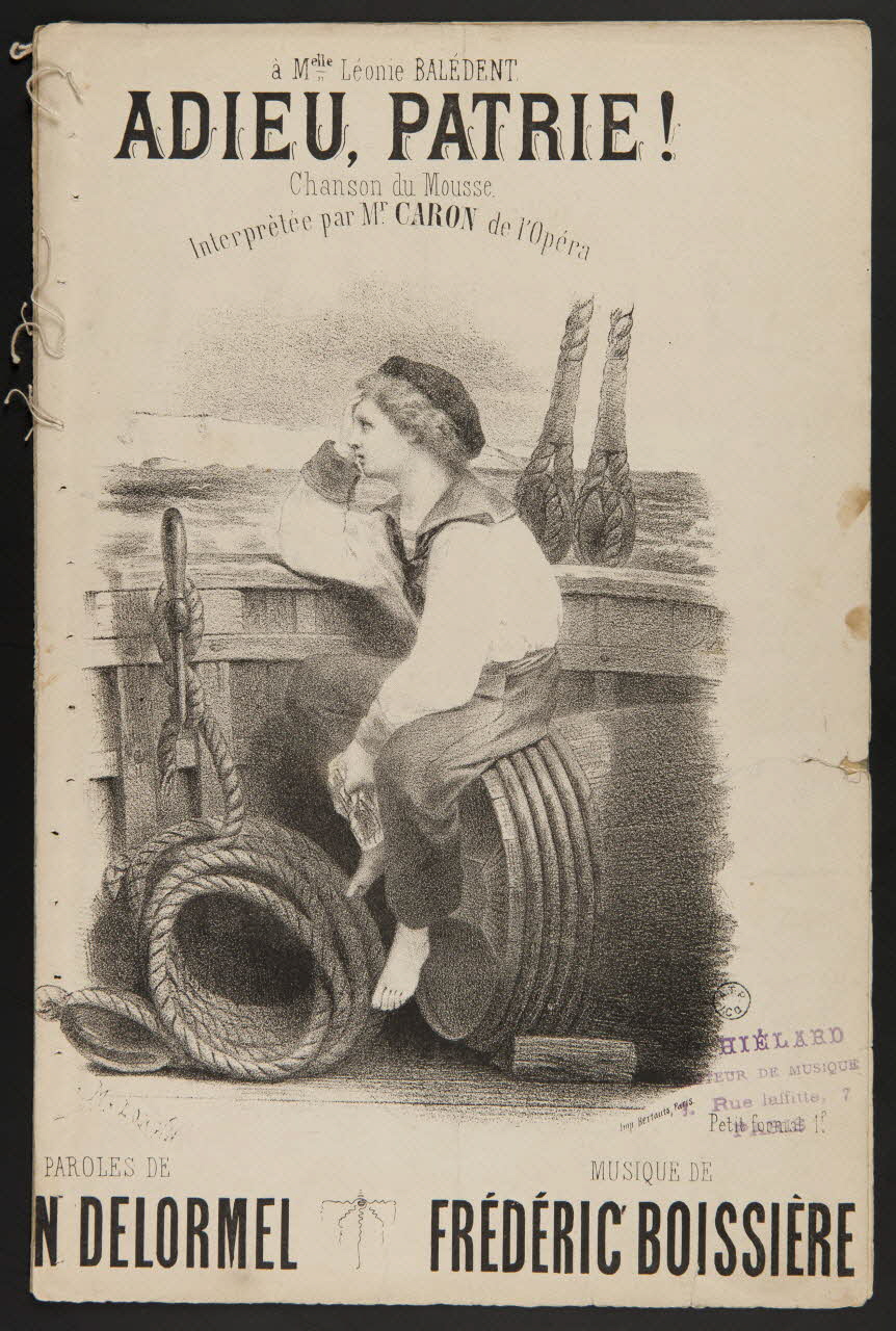 estampe ADIEU, PATRIE !  Chanson du Mousse.  N. DELORMEL  FREDERIC BOISSIERE 1963.136.16 Photo